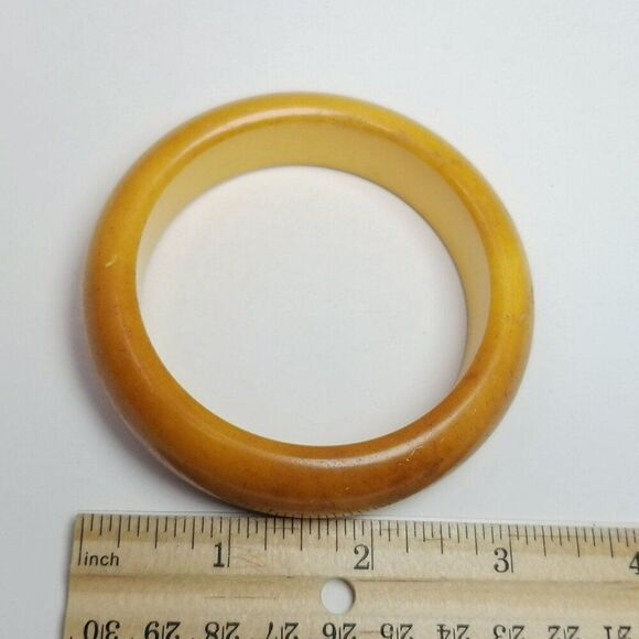 Vintage Chunky Orange Plastic Curved Bangle Bracelet, Retro 60s Style, Estate - Picture 4 of 7